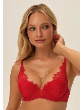 Esotiq Esotiq Biustonosz push-up 41762 Czerwony