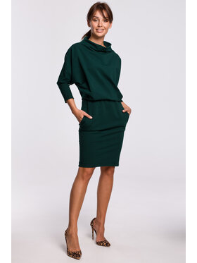 BeWear BeWear Úpletové šaty B175 Zelená Comfort Fit