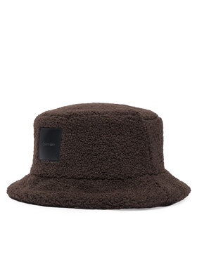 Calvin Klein Calvin Klein Klobouk All-Over Sherpa W/ Patch Bucket LV04F5097G Tmavě hnědá