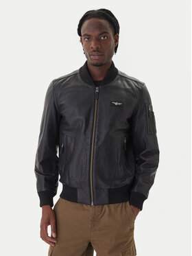 Aeronautica Militare Aeronautica Militare Kurtka skórzana 252PN0958UPL00305 Czarny Regular Fit