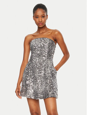 BARDOT BARDOT Коктейльна сукня 59333DB1 Срібний Slim Fit