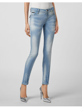 PHILIPP PLEIN PHILIPP PLEIN Jegginsy 21931 Niebieski Jegging Fit