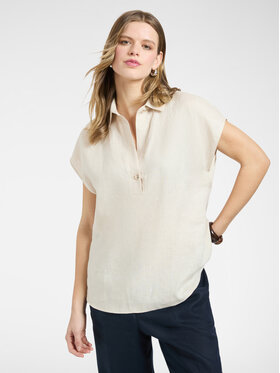 Elena Mirò Elena Mirò Bluzka 2026Z000076N002 Kremowy Regular Fit