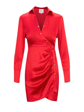 Sandra Stachura Luxury Design Sandra Stachura Luxury Design Sukienka koktajlowa Sukienka o koszulowym kroju Czerwony Shirt Fit