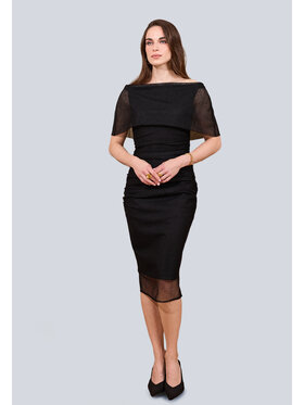 Kasia Zapała Kasia Zapała Sukienka koktajlowa Paulin Czarny Slim Fit