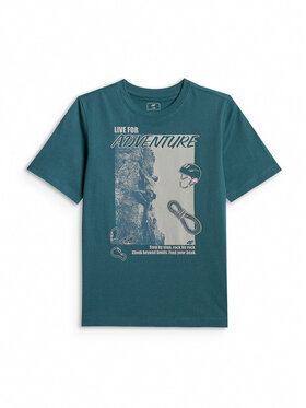 4F 4F T-Shirt ENJOY THE OUTDOORS Turkusowy Regular Fit