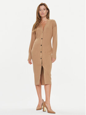 BOSS Boss Sukienka dzianinowa Forige 50493829 Beżowy Slim Fit