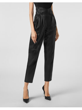 PHILIPP PLEIN PHILIPP PLEIN Pantaloni di pelle 5463 Nero Long Fit