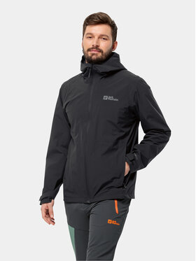 Jack Wolfskin Jack Wolfskin Kurtka przeciwdeszczowa Robury 2L Jkt 1116391 Czarny Regular Fit