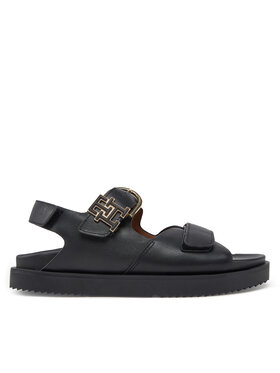 Tommy Hilfiger Tommy Hilfiger Sandalen Leather Sporty Sandal FW0FW08799 Schwarz