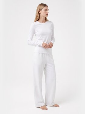 BASICLO BASICLO Longsleeve W-2253-01 Biały Slim Fit