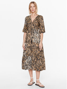 Iconique Iconique Ежедневна рокля IC23 123 Кафяв Regular Fit