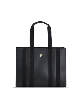 Tommy Hilfiger Tommy Hilfiger Τσάντα Th Identity Med Tote AW0AW15569 Μαύρο