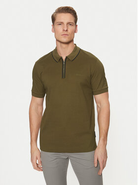 BOSS BOSS Тениска с яка и копчета PORSCHE X PORSCHE 50531463 Каки Regular Fit
