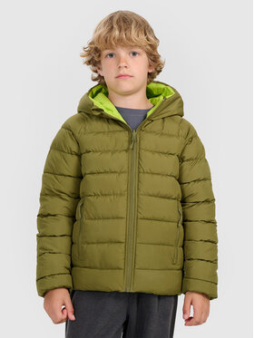 4F 4F Kurtka puchowa casual Khaki Regular Fit