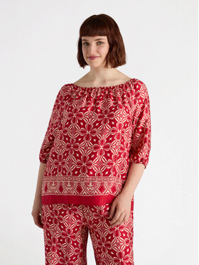 Fiorella Rubino Fiorella Rubino Bluzka 2848T002370N0V6 Czerwony Boxy Fit