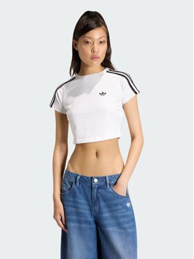 adidas adidas T-Shirt SST BABY TEE Biały Fitted Fit
