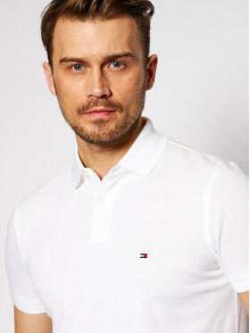 Tommy Hilfiger Tommy Hilfiger Тениска с яка и копчета 1985 MW0MW17770 Бял Regular Fit