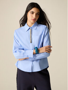 Oltre Oltre Koszula 5032J000813N004 Turkusowy Regular Fit