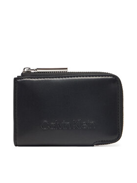 Calvin Klein Calvin Klein Portofel pentru femei Embossed Logo Zip Cardholder K60K613157 Negru