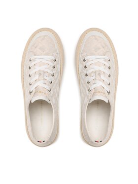 Tommy Hilfiger Tenis Superge Vulc Rope Monogram White Denim FW0FW07254 Bež