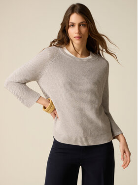Oltre Oltre Sweter M036J005338N013 Srebrny Regular Fit