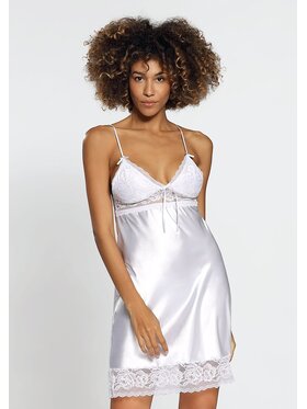 DKaren Lingerie DKaren Lingerie Halka Agatha Biały Classic Fit