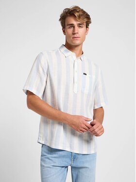 Lee Lee Koszula POPOVER SHIRT SS Niebieski Comfort Fit