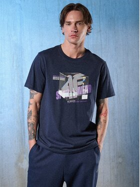 4F 4F T-Shirt IN MOTION Granatowy Regular Fit