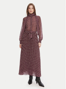LOLA CASADEMUNT LOLA CASADEMUNT Sukienka codzienna MF2516005 Bordowy Regular Fit