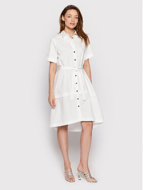 Peserico Peserico Košeľové šaty S02701A Biela Regular Fit
