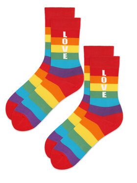 Poupée Marilyn Poupée Marilyn Zestaw 2 par wysokich skarpet męskich Rainbow Love 2 Kolorowy