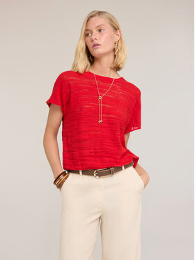 Motivi Motivi T-shirt M221W003930N016 Rosso Regular Fit