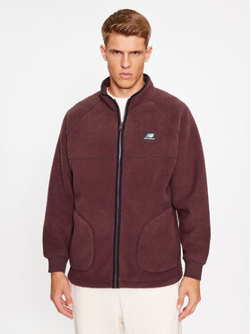 New Balance New Balance Felpa di pile Athletics Polar Fleece Full Zip MJ33503 Rosso scuro Regular Fit