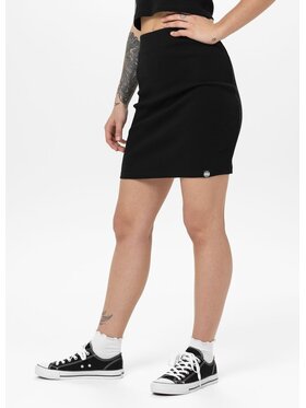 PITBULL PITBULL Spódnica mini Spódniczka mini Rib M Czarny Regular Fit
