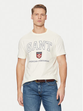 Gant Gant Tričko 2003290 Écru Regular Fit