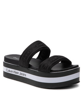 Calvin Klein Jeans Calvin Klein Jeans Παντόφλες Flatform Sandal Twostraps YW0YW00561 Μαύρο