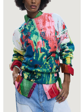 Desigual Desigual Πουλόβερ REPRIS_JERS_PINTURA Κόκκινο Modern Fit