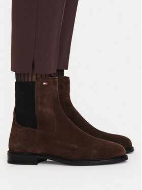 Tommy Hilfiger Tommy Hilfiger Ghete Jodhpur Enamel Flag Suede Ankle Chelsea FW0FW09575 Maro