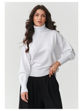 Makadamia Makadamia Sweter S165 Biały Loose Fit