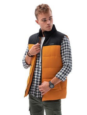 Ombre Ombre Kurtka zimowa V36 Żółty Regular Fit