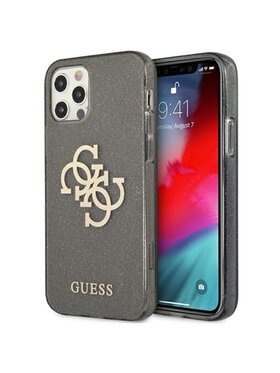 Guess Guess Etui na telefon Glitter 4G Big Logo Czarny