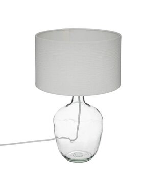 MIAhome MIAhome Lampa stołowa szklana z bawełnianym kloszem 43,5 cm Biały