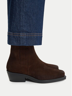 Tommy Jeans Tommy Jeans Botine Tjw Suede Cowboy Boots EN0EN03142 Maro închis