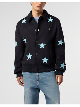 PHILIPP PLEIN PHILIPP PLEIN Vatovaná bunda 29056 Tmavomodrá Regular Fit