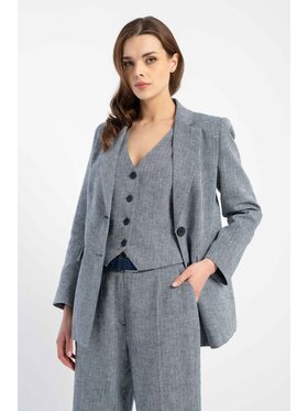 CLICK CLICK Sako Marynarka Alka Zigzag Navy SS 25 Tmavomodrá Regular Fit
