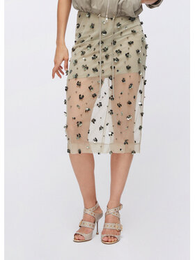 Liu Jo Liu Jo Spódnica midi WA6258J3860P9240 Beżowy Regular Fit