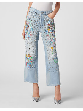 PHILIPP PLEIN PHILIPP PLEIN Džínsy 3769 Svetlo modrá Wide Leg