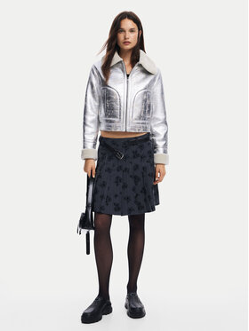 Desigual Desigual Jakna od imitacije kože Londres 24WWEW32 Srebrna Regular Fit
