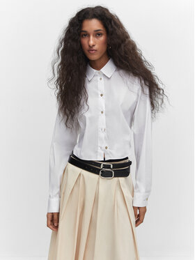 Mango Mango Košile Croppy 57024775 Bílá Cropped Fit